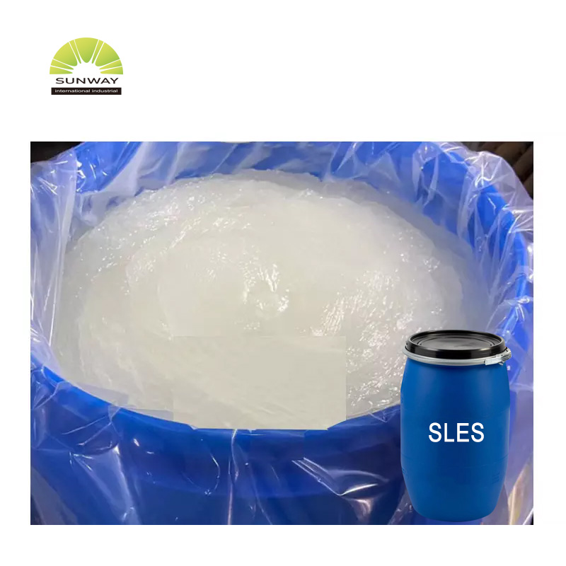 Venta de fábrica Detergente Materias primas Lauril éter sulfato de sodio Sulfato Sles70% Sles 70 Precio Laureth sulfato de sodio